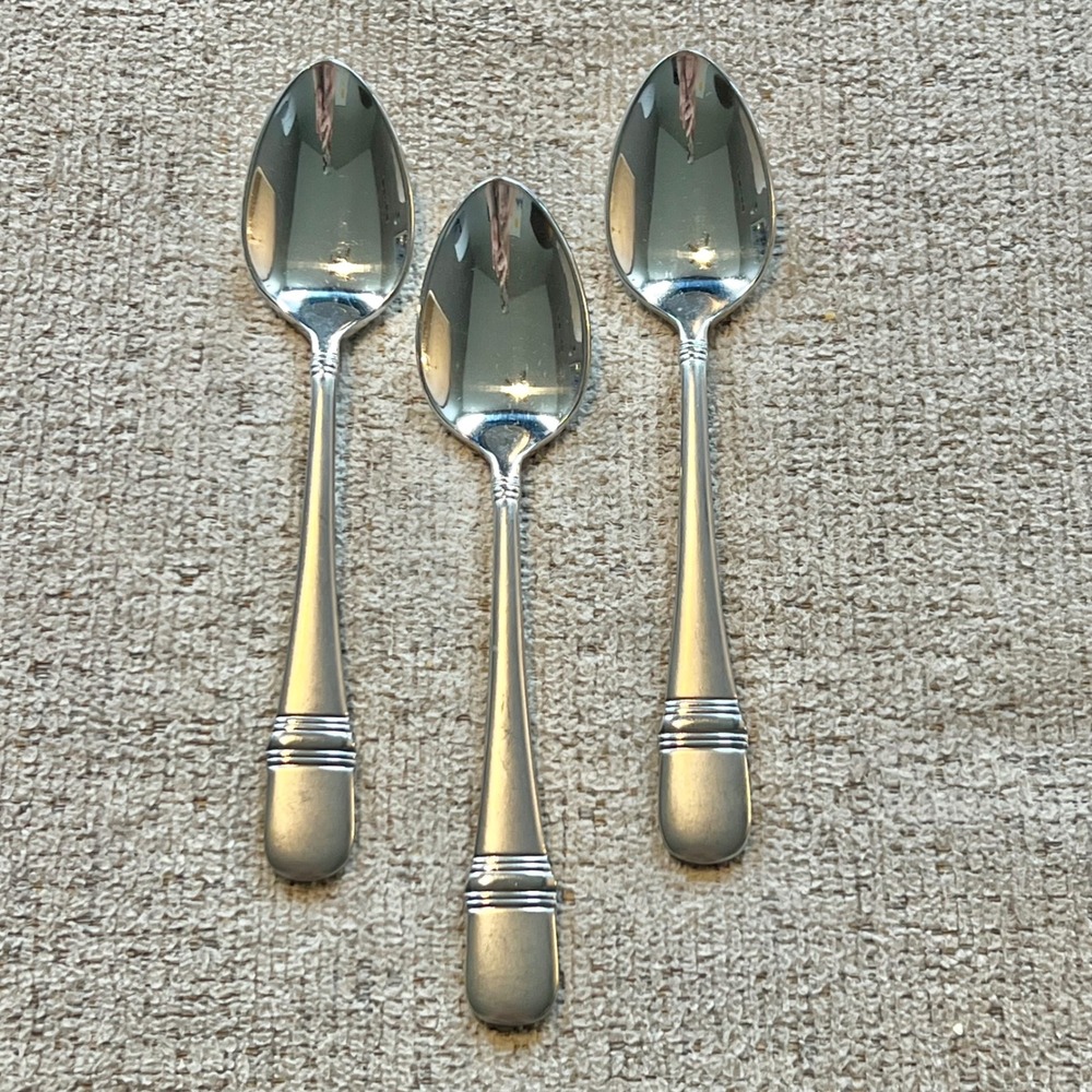 Oneida Astragal 18/10 Stainless Set of 3 Teaspoons Satin Finish Handle Flatware